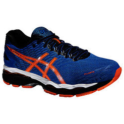 Asics Gel Nimbus 18 Men's Running Shoes, Electric Blue/Hot Orange/Black